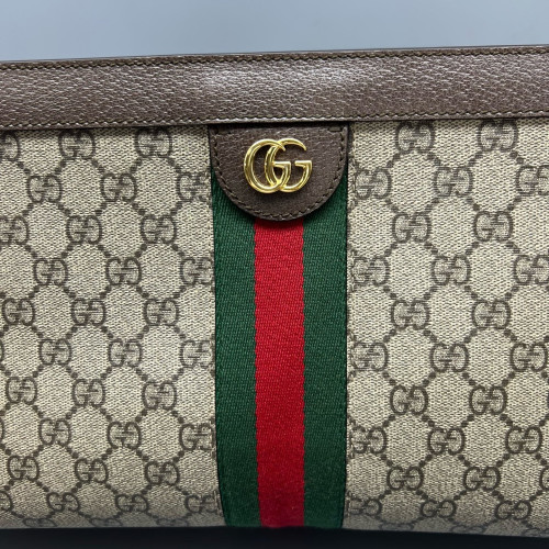 Gucci Web Medium Ophidia Chain Shoulder Bag GG Supreme Monogram Beige Ebony Brown Gucci Web Medium Ophidia Chain Shoulder Bag GG Supreme Monogram Beige Ebony Brown