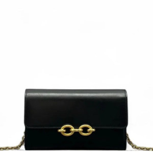 Yves Saint Laurent Le Maillon Satchel Calfskin Black