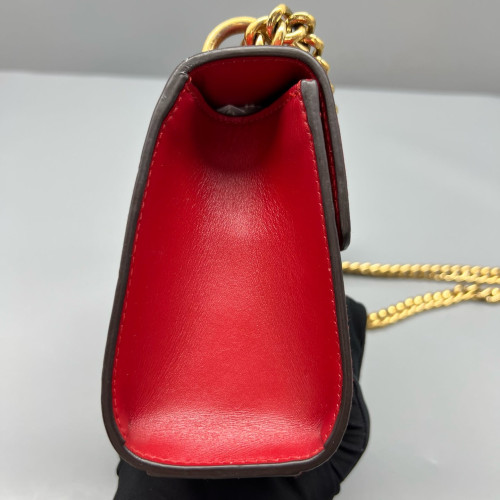 Gucci Small Padlock Shoulder Bag Guccissima Red