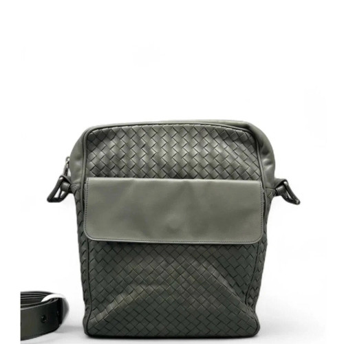 Bottega Veneta Messenger Lambskin Intrecciato Nappa Dark Grey Bottega Veneta Messenger Lambskin Intrecciato Nappa Dark Grey