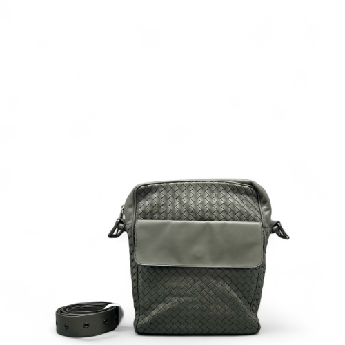 Bottega Veneta Messenger Lambskin Intrecciato Nappa Dark Grey Bottega Veneta Messenger Lambskin Intrecciato Nappa Dark Grey