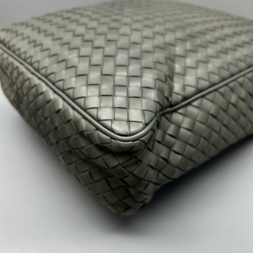 Bottega Veneta Messenger Lambskin Intrecciato Nappa Dark Grey Bottega Veneta Messenger Lambskin Intrecciato Nappa Dark Grey