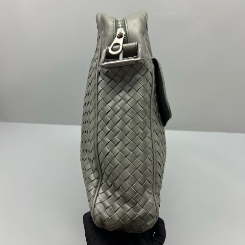 Bottega Veneta Messenger Lambskin Intrecciato Nappa Dark Grey Bottega Veneta Messenger Lambskin Intrecciato Nappa Dark Grey