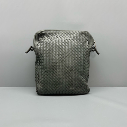 Bottega Veneta Messenger Lambskin Intrecciato Nappa Dark Grey Bottega Veneta Messenger Lambskin Intrecciato Nappa Dark Grey