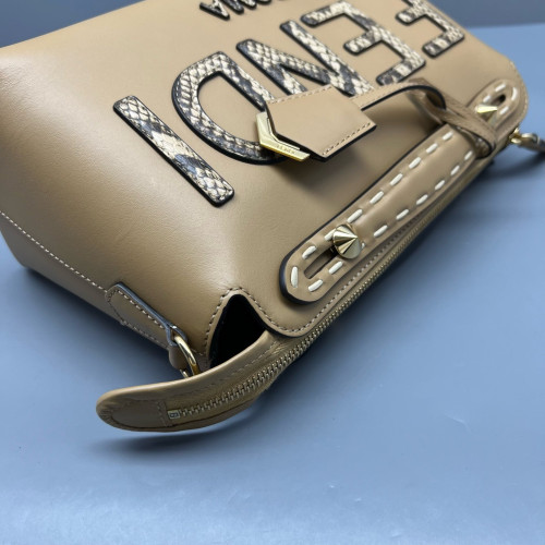 Fendi By The Way Medium Snakeskin Smooth Calfskin Beige