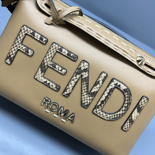 Fendi By The Way Medium Snakeskin Smooth Calfskin Beige
