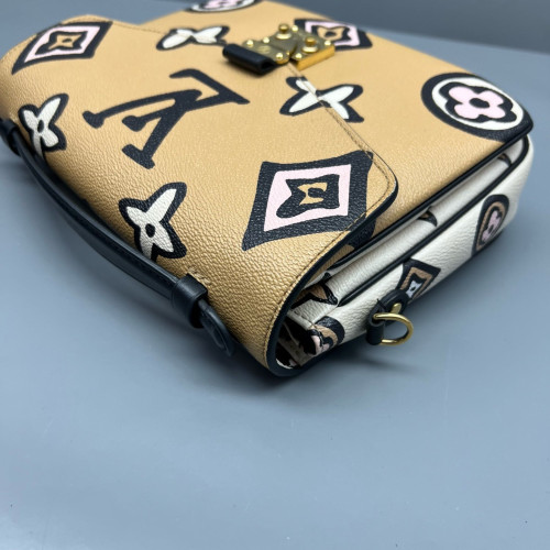 Louis Vuitton Pochette Metis Monogram Craggy Beige Black Pink