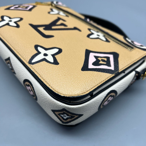 Louis Vuitton Pochette Metis Monogram Craggy Beige Black Pink
