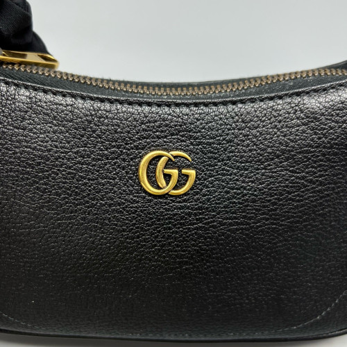 Gucci Mini Aphrodite Grained Calfskin Black
