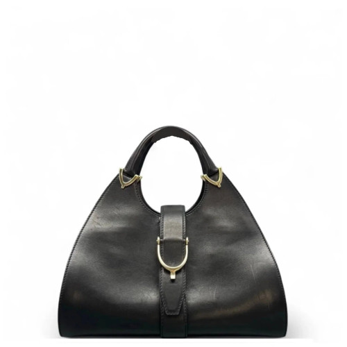 Gucci Medium Soft Stirrup Tote Calfskin Black