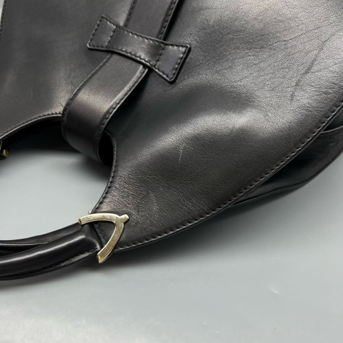 Gucci Medium Soft Stirrup Tote Calfskin Black