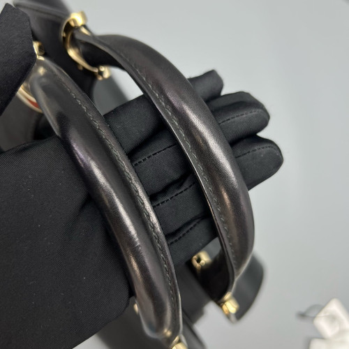 Gucci Medium Soft Stirrup Tote Calfskin Black