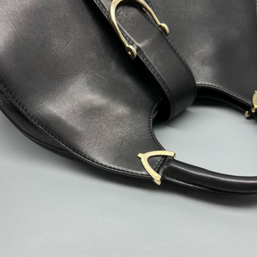 Gucci Medium Soft Stirrup Tote Calfskin Black