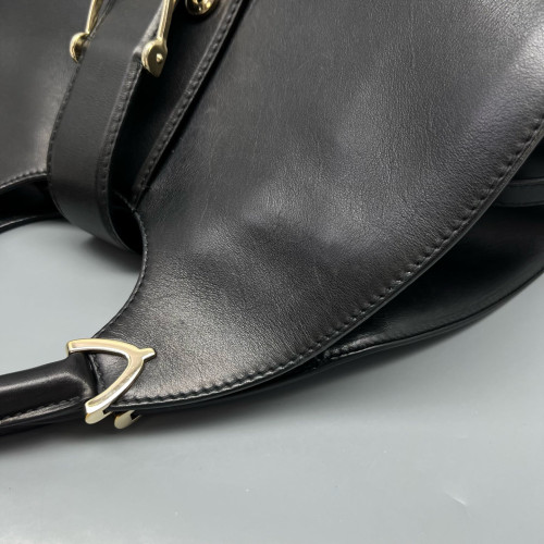 Gucci Medium Soft Stirrup Tote Calfskin Black