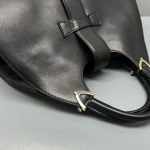 Gucci Medium Soft Stirrup Tote Calfskin Black