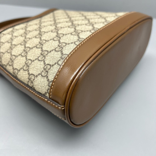 Gucci Two-Way Bag GG Monogram Calfskin Brown Khaki
