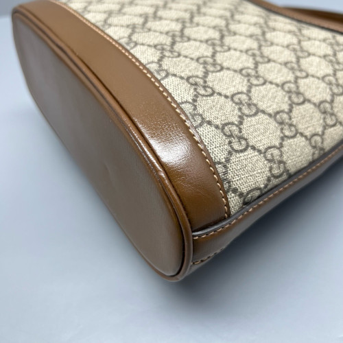 Gucci Two-Way Bag GG Monogram Calfskin Brown Khaki