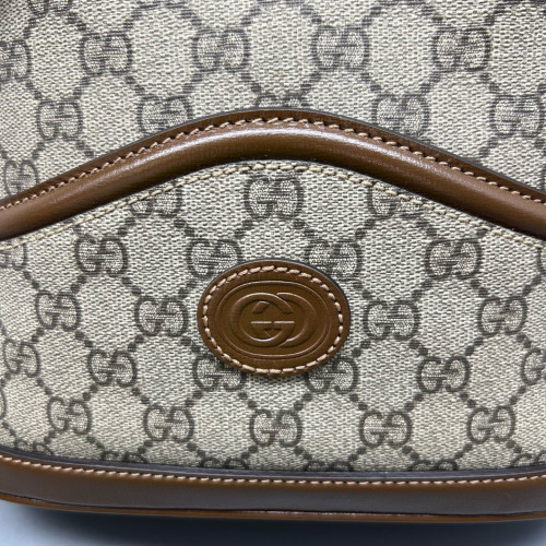 Gucci Two-Way Bag GG Monogram Calfskin Brown Khaki
