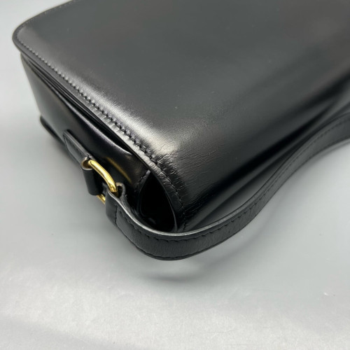 Celine Triomphe Teen Triomphe Shoulder Bag Glazed Calfskin Black Celine Triomphe Teen Triomphe Shoulder Bag Glazed Calfskin Black