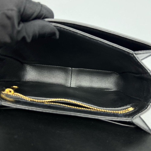 Celine Triomphe Teen Triomphe Shoulder Bag Glazed Calfskin Black Celine Triomphe Teen Triomphe Shoulder Bag Glazed Calfskin Black