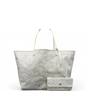 Goyard Saint Louis GM Goyardine White Grey