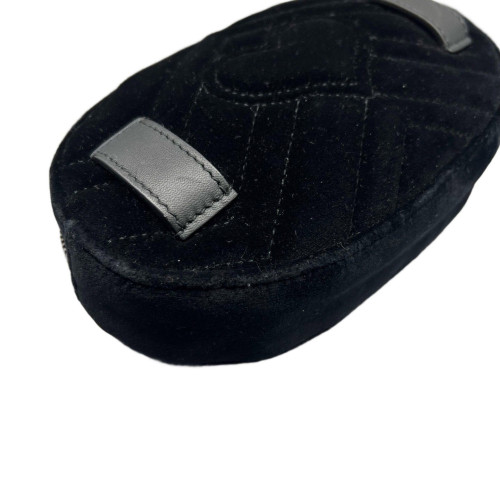 Gucci Chevron GG Marmont Belt Bag Velvet Black