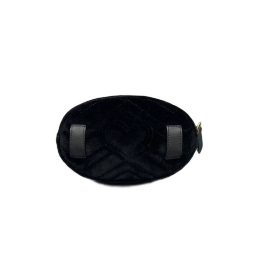 Gucci Chevron GG Marmont Belt Bag Velvet Black