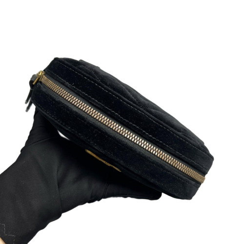 Gucci Chevron GG Marmont Belt Bag Velvet Black