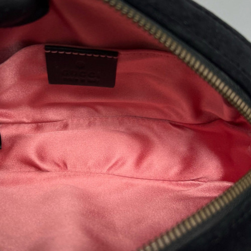 Gucci Chevron GG Marmont Belt Bag Velvet Black