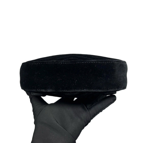 Gucci Chevron GG Marmont Belt Bag Velvet Black