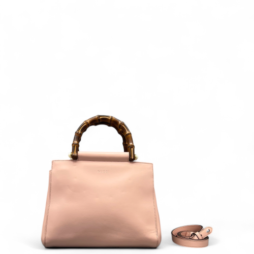 Gucci Bamboo Lady Lock Bamboo Top Handle Bag Calfskin Pink