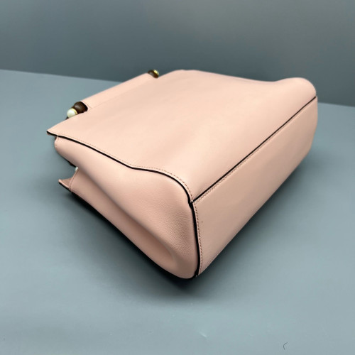 Gucci Bamboo Lady Lock Bamboo Top Handle Bag Calfskin Pink