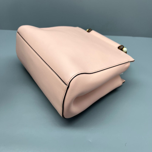Gucci Bamboo Lady Lock Bamboo Top Handle Bag Calfskin Pink