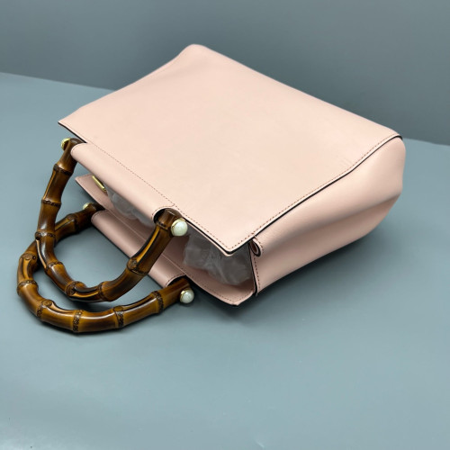 Gucci Bamboo Lady Lock Bamboo Top Handle Bag Calfskin Pink