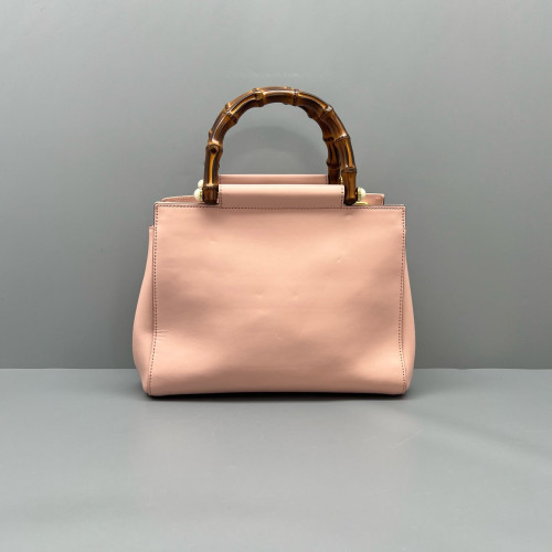 Gucci Bamboo Lady Lock Bamboo Top Handle Bag Calfskin Pink