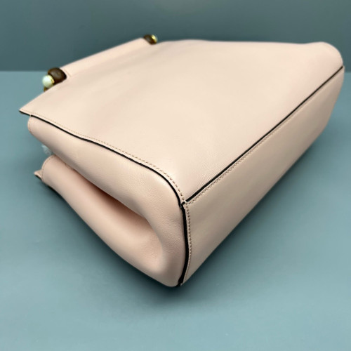 Gucci Bamboo Lady Lock Bamboo Top Handle Bag Calfskin Pink