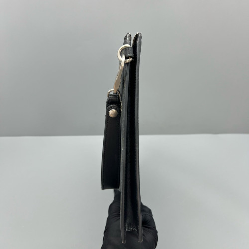 Gucci Print Clutch Coated Canvas Black