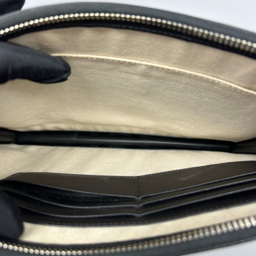 Gucci Print Clutch Coated Canvas Black