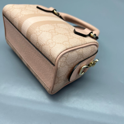 Gucci Boston Bag GG Supreme Monogram Calfskin Pink