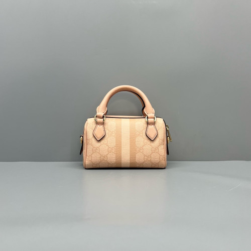 Gucci Boston Bag GG Supreme Monogram Calfskin Pink