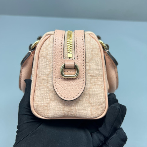 Gucci Boston Bag GG Supreme Monogram Calfskin Pink
