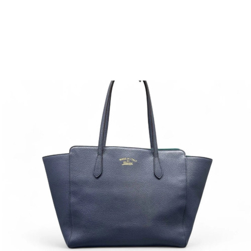 Gucci Small Swing Tote Grained Calfskin Blue Gucci Small Swing Tote Grained Calfskin Blue