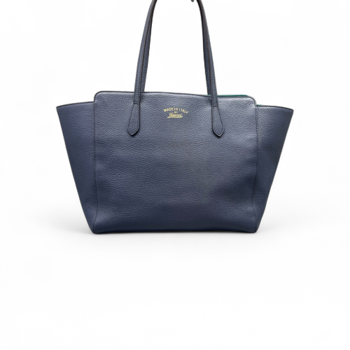 Gucci Small Swing Tote Grained Calfskin Blue Gucci Small Swing Tote Grained Calfskin Blue