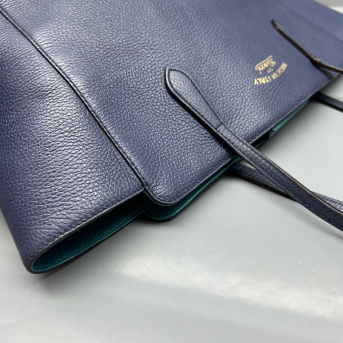 Gucci Small Swing Tote Grained Calfskin Blue Gucci Small Swing Tote Grained Calfskin Blue