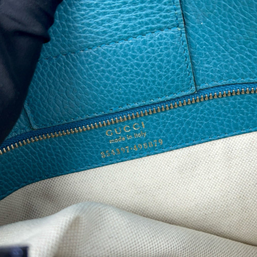 Gucci Small Swing Tote Grained Calfskin Blue Gucci Small Swing Tote Grained Calfskin Blue