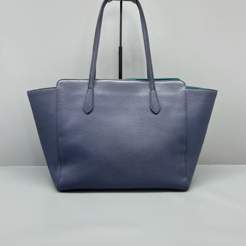 Gucci Small Swing Tote Grained Calfskin Blue Gucci Small Swing Tote Grained Calfskin Blue