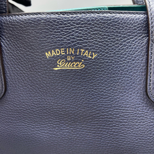 Gucci Small Swing Tote Grained Calfskin Blue Gucci Small Swing Tote Grained Calfskin Blue