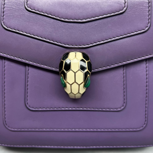 Bvlgari Small Serpenti Forever Shoulder Bag Smooth Calfskin Purple