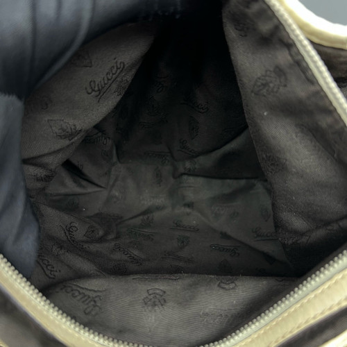 Gucci Tote Bag GG Supreme Monogram Calfskin Brown Ecru