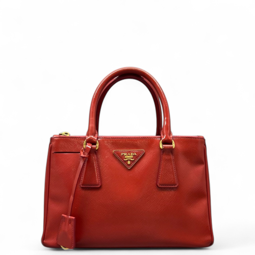 Prada Small Galleria Double Zip Tote Patent Calfskin Red Prada Small Galleria Double Zip Tote Patent Calfskin Red